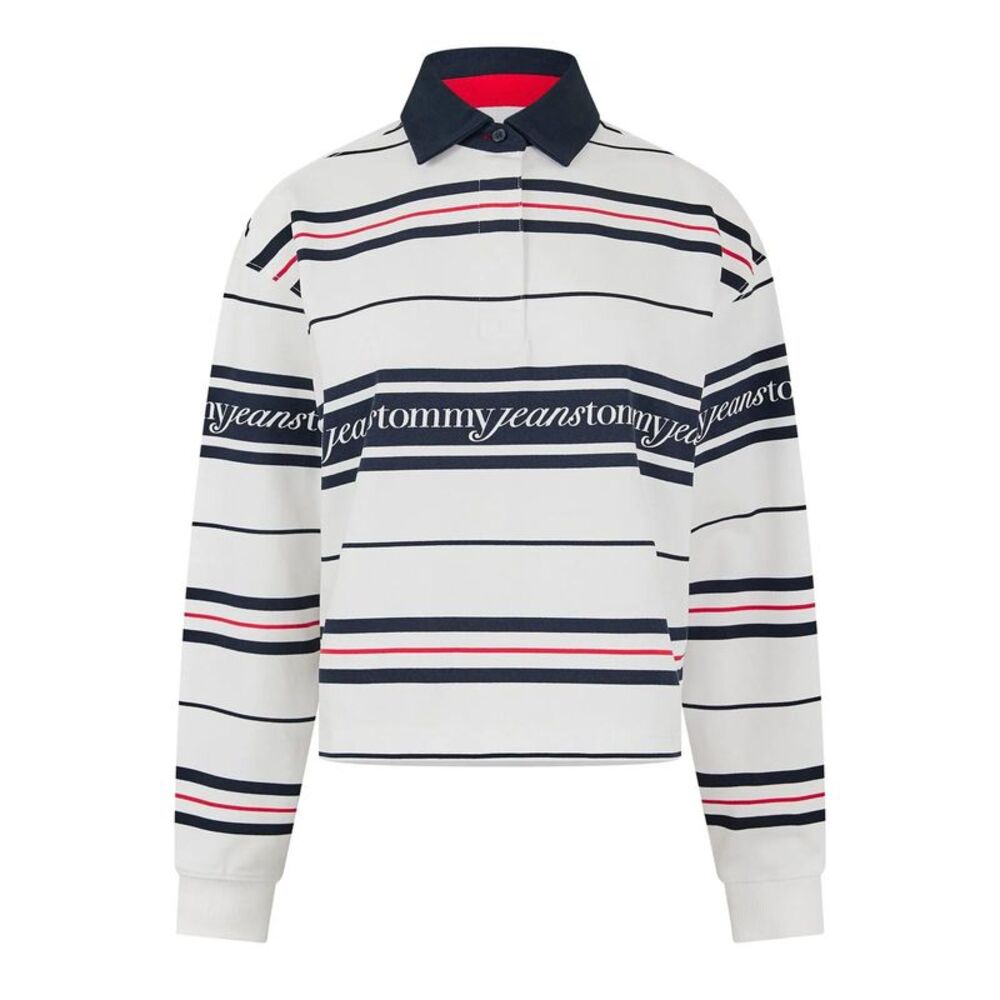 Tommy Jeans Womens/Ladies Repeat Logo Polo Shirt / Ecru